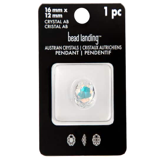 16mm Crystal AB Elliptical Austrian Crystal Pendant by Bead Landing™